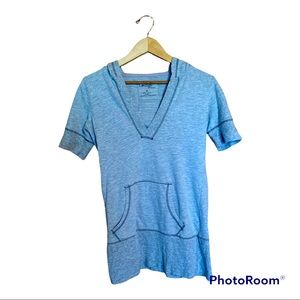 Lounge by Maurices Lightweight Gray Short Sleeve V-Neck Hoodie